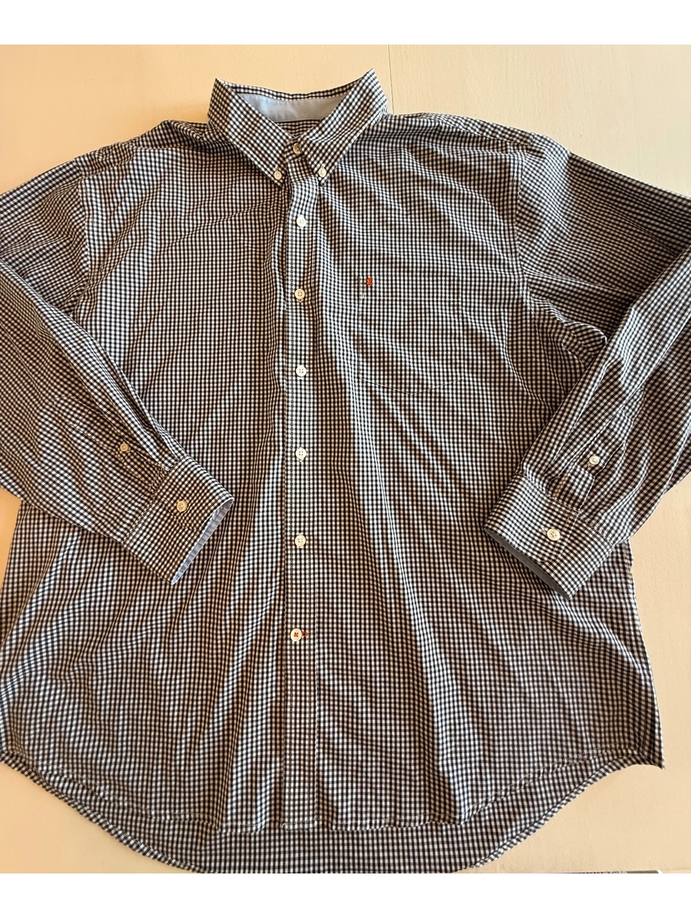 Izod Men's Long Sleeve Button-Down Gingham Shirt